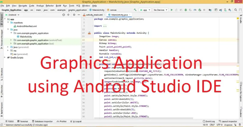 Create Graphics Application using Android Studio IDE