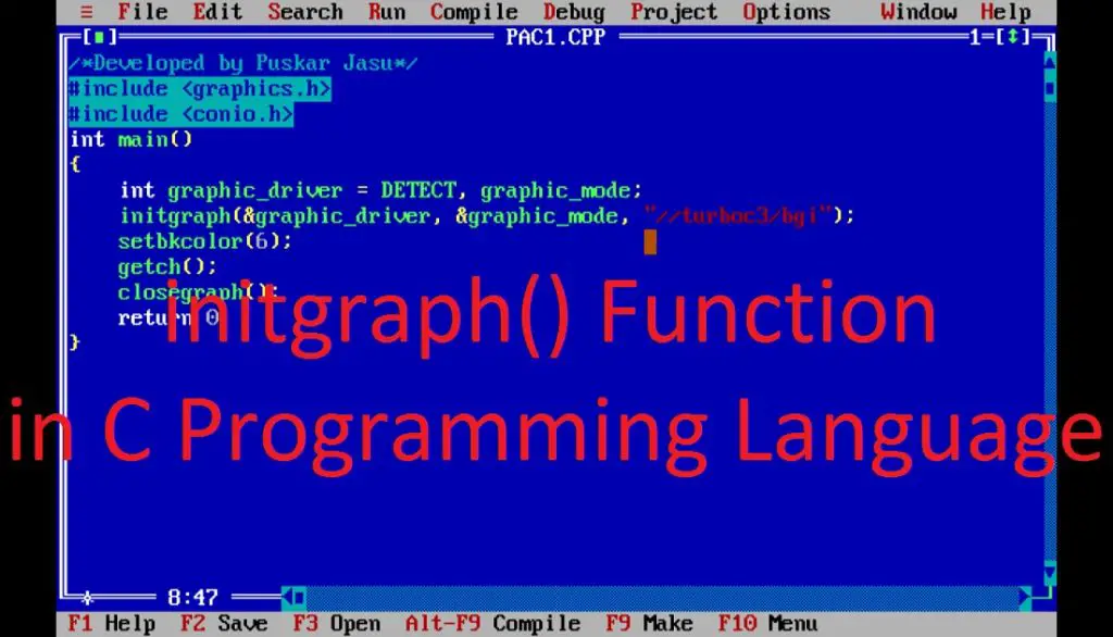 initgraph() Function in C Programming Language